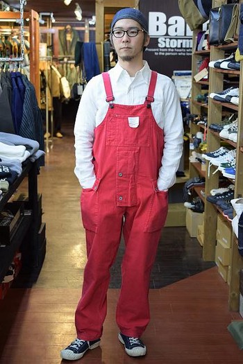 Nigel Cabourn Naval Dungaree – Sun bleach red –