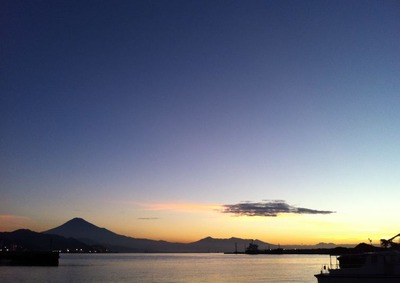 早朝の富士山@清水港