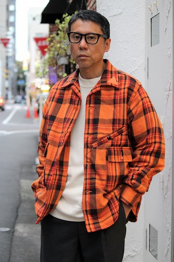 【CORONAフェア27日まで】橙色格子JACシャツ 【CORONAフェア27日まで】橙色格子JACシャツ
