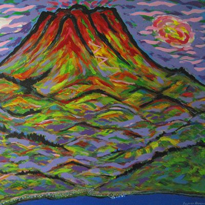 油絵 富士山