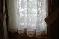 イタリア製のバラ柄ジャカード織生地でカーテン製作