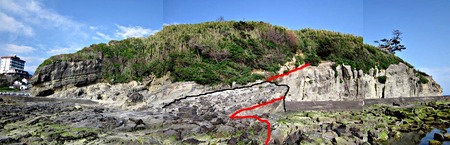 太古の海底火山の痕跡を観察（下田市須崎：恵比須島）