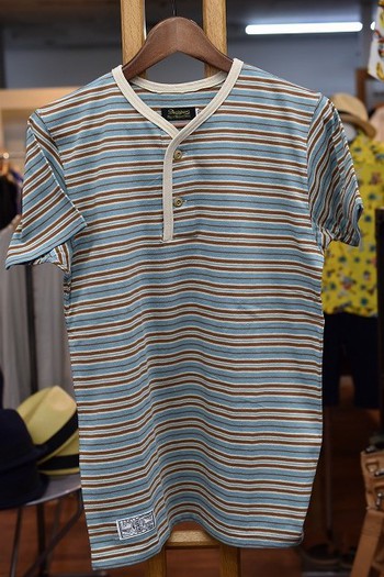 Dapper’s Multi Stripe Border Henley Tee