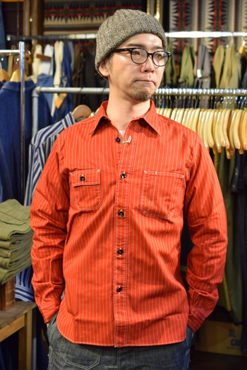 SUGAR CANE 8.5 oz Wabash Stripe Work Shirt