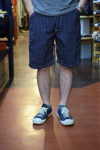 The REAL McCOY’S Indigo Wabash Stripe Shorts