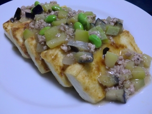 夏野菜をあんかけ