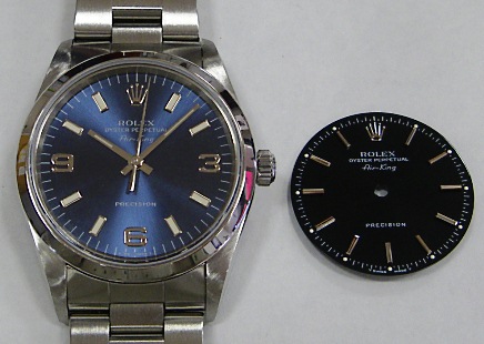 島田市 村松時計店 時計の修理情報 中古時計の紹介 １９９８年製のロレックス エアキングの文字盤交換