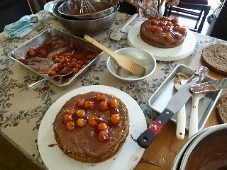 さくらんぼうとチョコのケーキ