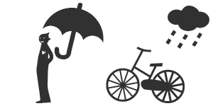 雨の日に自転車・徒歩でのご来店のお客様に