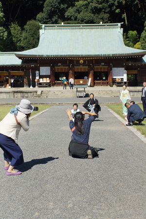 青空と芝生が気持ちい～い七五三♪