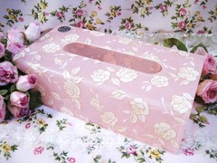 人気!!アクリル製の薔薇雑貨ティッシュケース＆ダストボックス