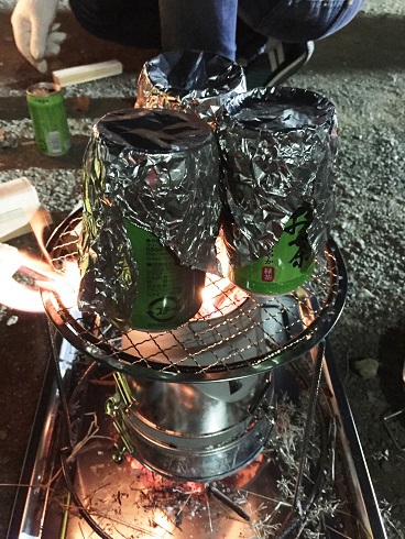 空き缶で炊飯