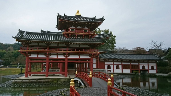 鳳凰堂横から