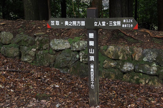 醍醐山頂450ｍ