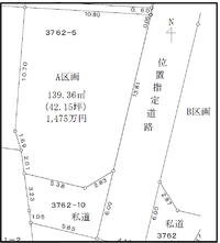 A区画の測量図