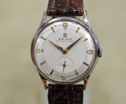 村松時計店 （MINIミニ時計の日常）:セイコー・エクストラフラット 1950年代 スモセコ 鶴マーク