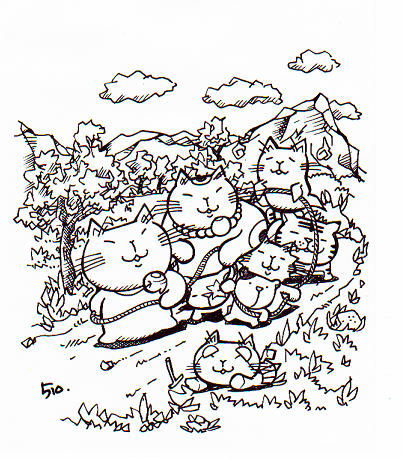 猫のイラスト（落書き）
