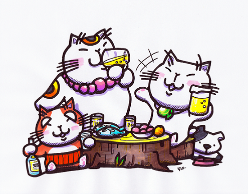 猫のイラスト（MY-DO12月号表紙）